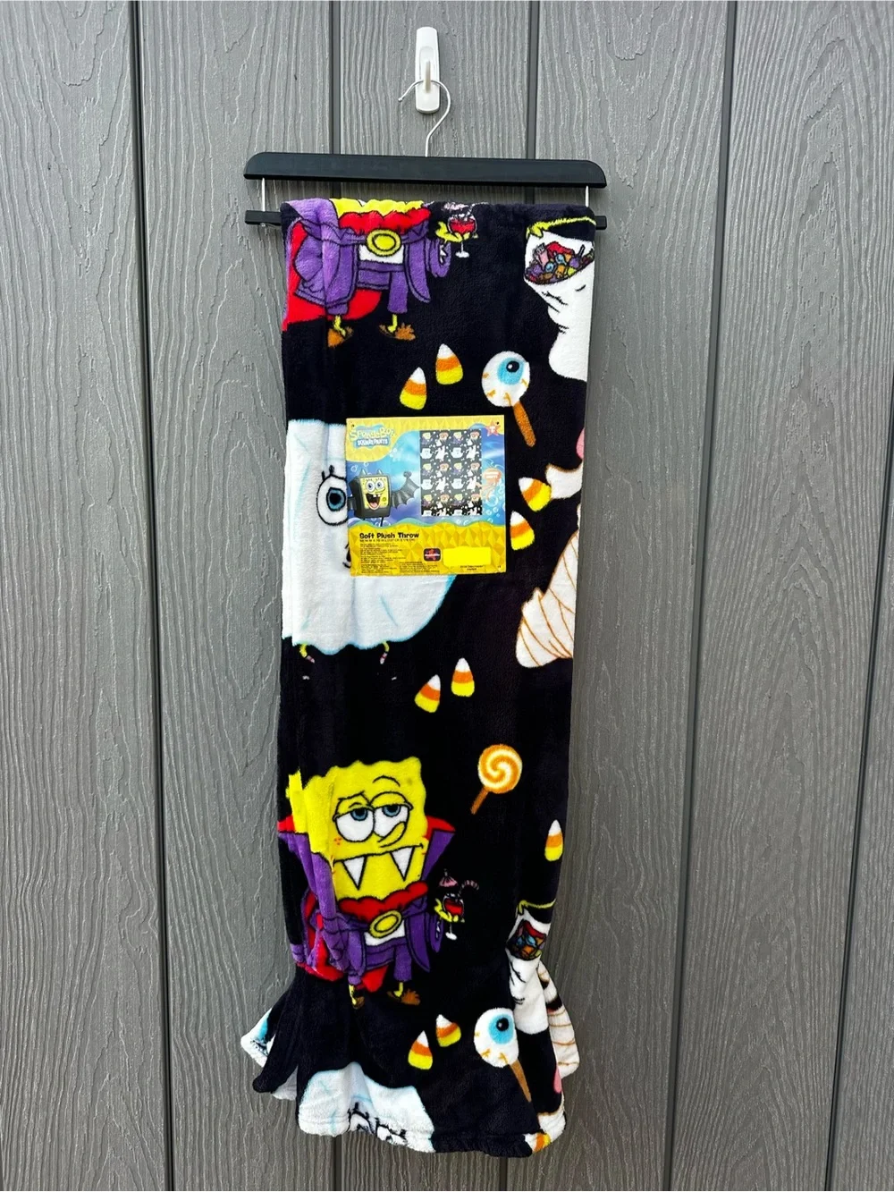 SpongeBob in Costumes - Black Halloween Plush Throw Blanket NWT